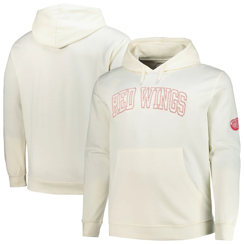 Men's Fanatics Cream Detroit Red Wings Big &Tall Stitch Hoodie