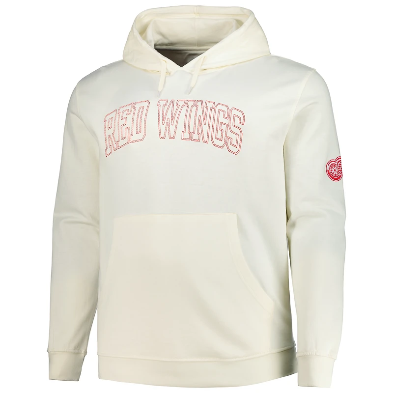 Men's Fanatics Cream Detroit Red Wings Big &Tall Stitch Hoodie