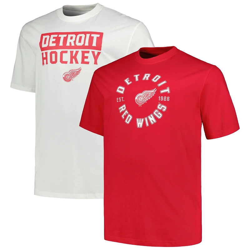 Ensemble de 2 t-shirts Fanatics Detroit Red Wings Big & Tall pour hommes