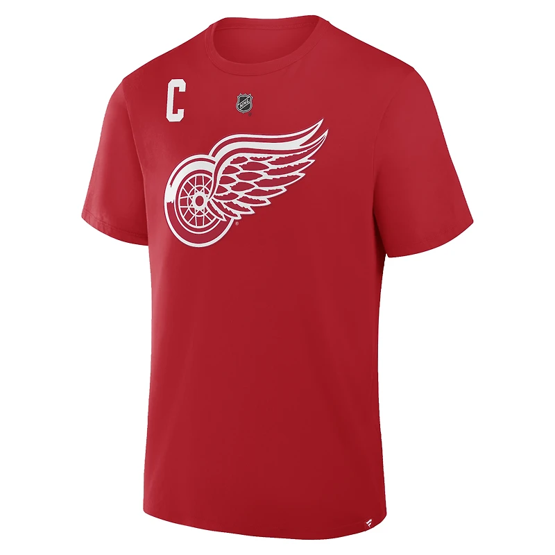 Men's Fanatics Dylan Larkin Red Detroit Wings Authentic Stack Name & Number T-Shirt