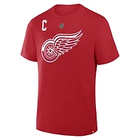 Men's Fanatics Dylan Larkin Red Detroit Wings Authentic Stack Name & Number T-Shirt
