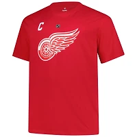 Men's Fanatics Dylan Larkin Red Detroit Wings Big &Tall Name & Number T-Shirt