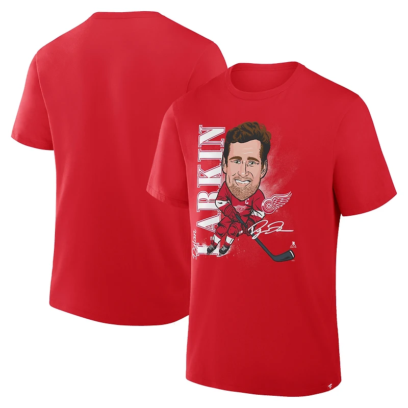 Men's Fanatics Dylan Larkin Red Detroit Wings Caricature Player T-Shirt