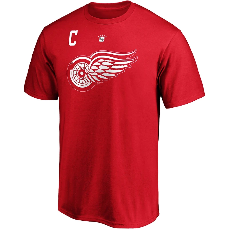 Men's Fanatics Gordie Howe Red Detroit Wings Authentic Stack Retired Player Name & Number T-Shirt
