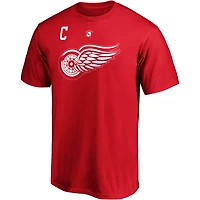 Men's Fanatics Gordie Howe Red Detroit Wings Authentic Stack Retired Player Name & Number T-Shirt