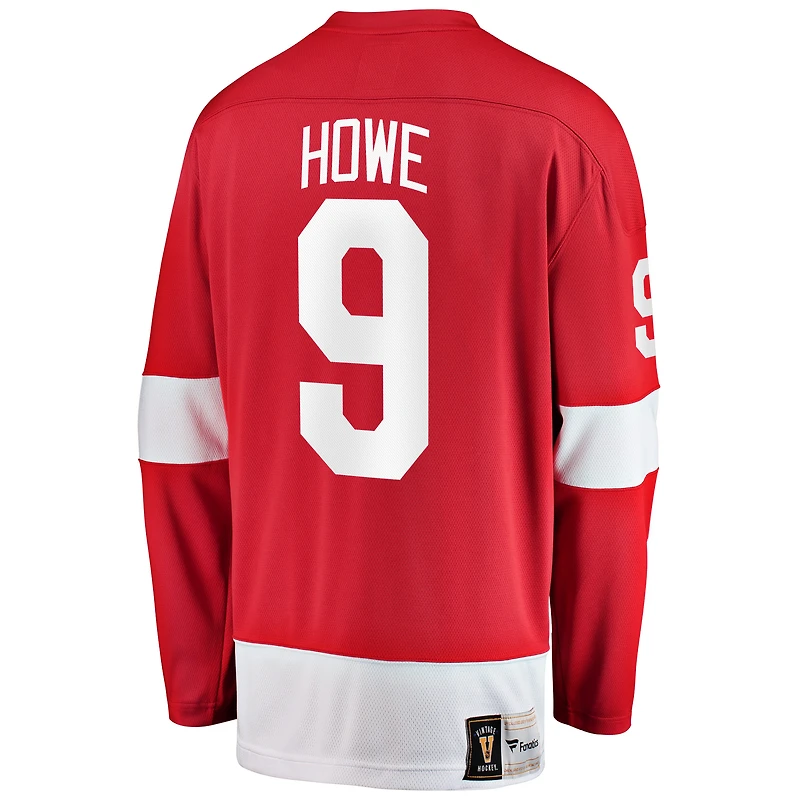 Men's Fanatics Gordie Howe Red Detroit Wings Premier Breakaway Retired - Player Jersey