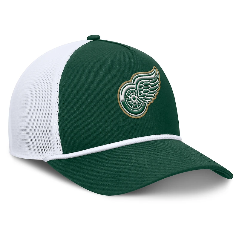 Casquette ajustable Fanatics verte et blanche Detroit Red Wings Bermuda A-Frame pour homme
