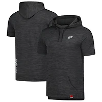 Sweat à capuche manches courtes Fanatics Heather Charcoal Detroit Red Wings Authentic Pro pour homme