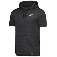 Sweat à capuche manches courtes Fanatics Heather Charcoal Detroit Red Wings Authentic Pro pour homme