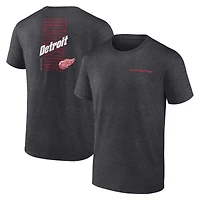 Men's Fanatics Heather Charcoal Detroit Red Wings Backbone T-Shirt