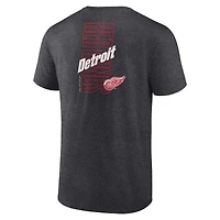Men's Fanatics Heather Charcoal Detroit Red Wings Backbone T-Shirt