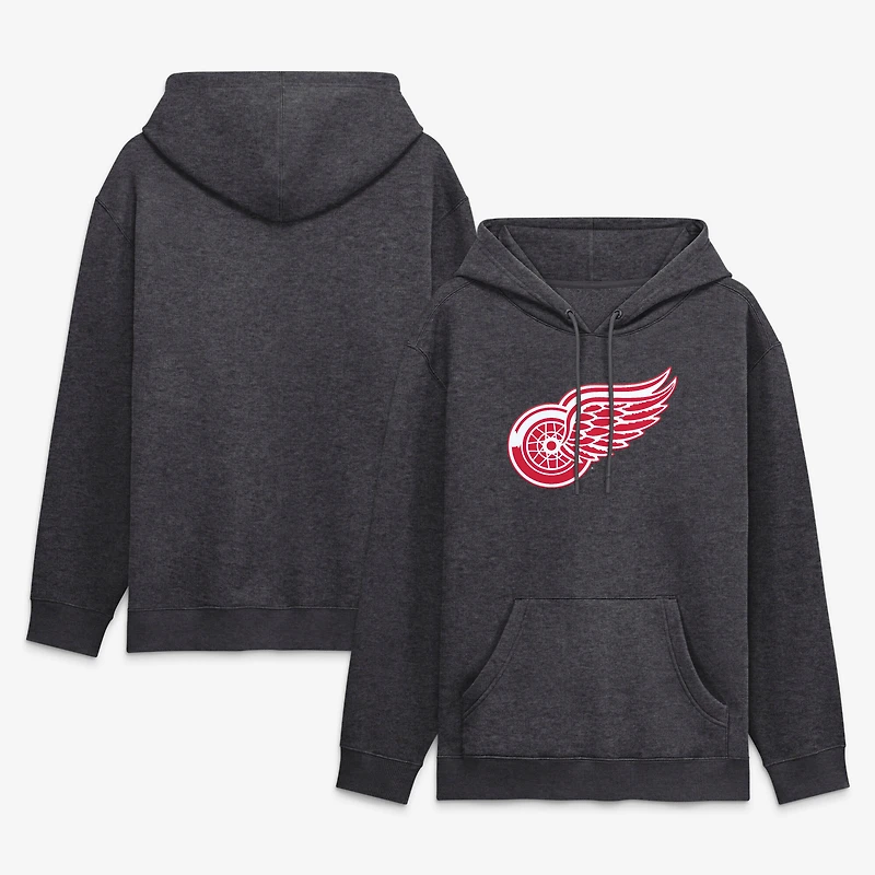 Men's Fanatics Heather Charcoal Detroit Red Wings Essential Hoodie
