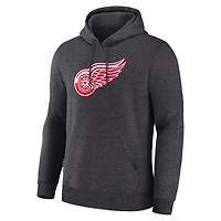 Men's Fanatics Heather Charcoal Detroit Red Wings Essential Hoodie