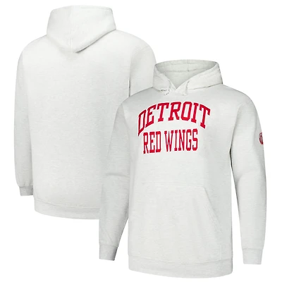 Men's Fanatics Heather Gray Detroit Red Wings Big & Tall Fleece Pullover Hoodie