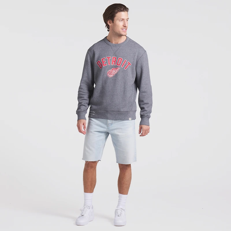 Men's Fanatics Heather Gray Detroit Red Wings Decades Collection Legendary Fleece Pullover Sweatshirt