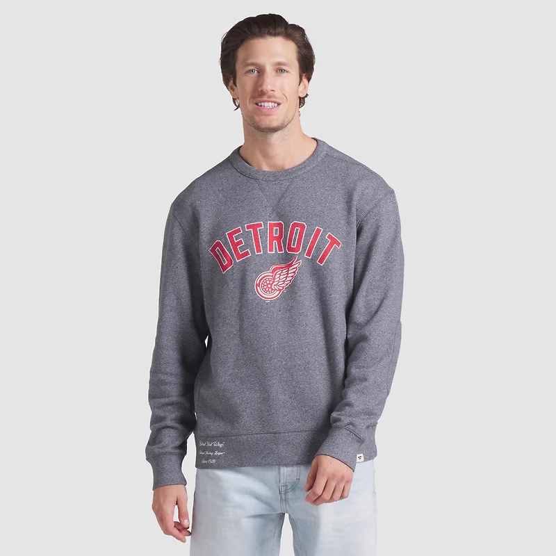 Men's Fanatics Heather Gray Detroit Red Wings Decades Collection Legendary Fleece Pullover Sweatshirt