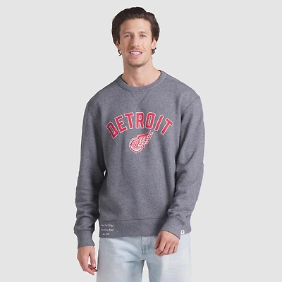 Men's Fanatics Heather Gray Detroit Red Wings Decades Collection Legendary Fleece Pullover Sweatshirt