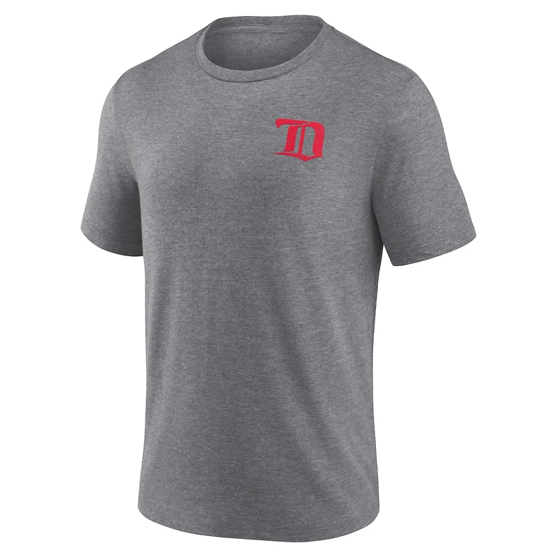T-shirt tri-blend gris chiné pour homme Fanatics Detroit Red Wings