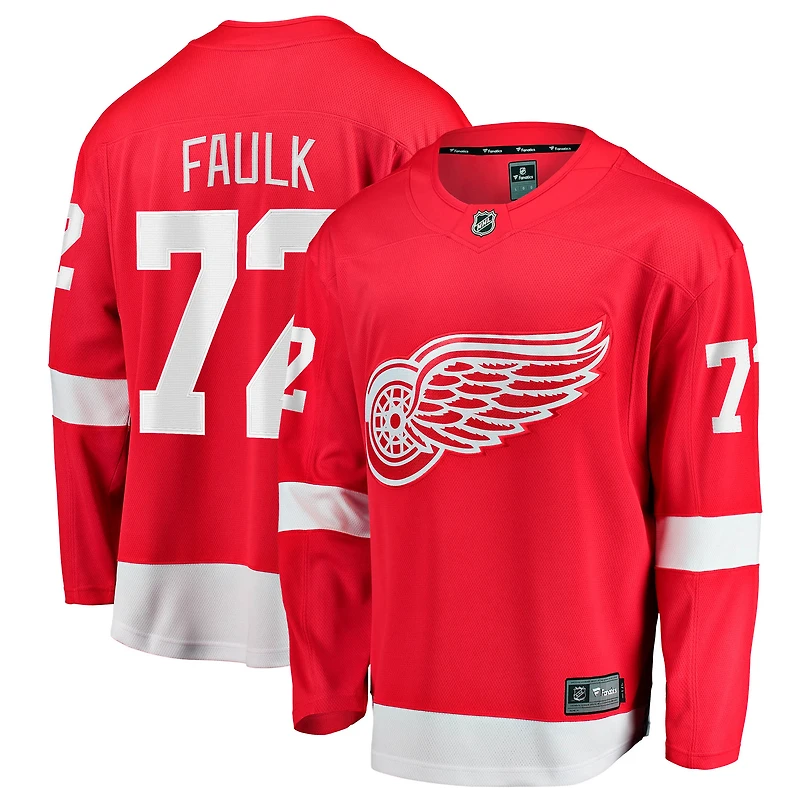 Men's Fanatics Justin Faulk Red Detroit Wings Home Breakaway Jersey