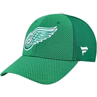 Casquette Flex authentique Pro de la Saint-Patrick des Red Wings Detroit marque Fanatics Kelly Green pour homme
