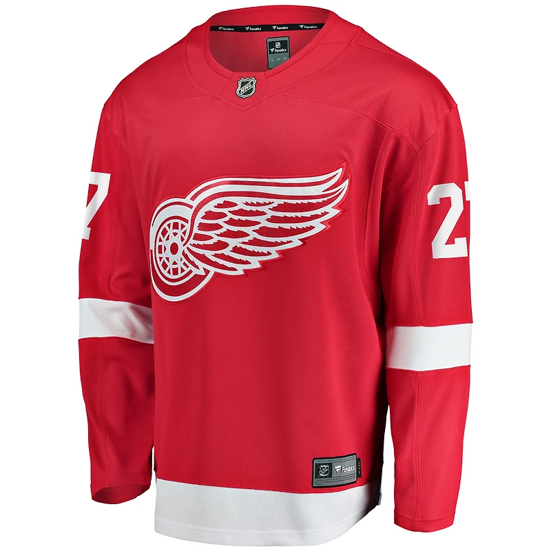 Fanatics pour hommes Michael Rasmussen rouge Detroit Red Wings maillot de joueur échappé à domicile