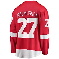 Fanatics pour hommes Michael Rasmussen rouge Detroit Red Wings maillot de joueur échappé à domicile