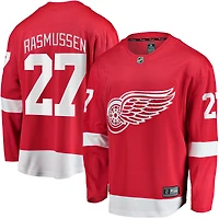 Fanatics pour hommes Michael Rasmussen rouge Detroit Red Wings maillot de joueur échappé à domicile