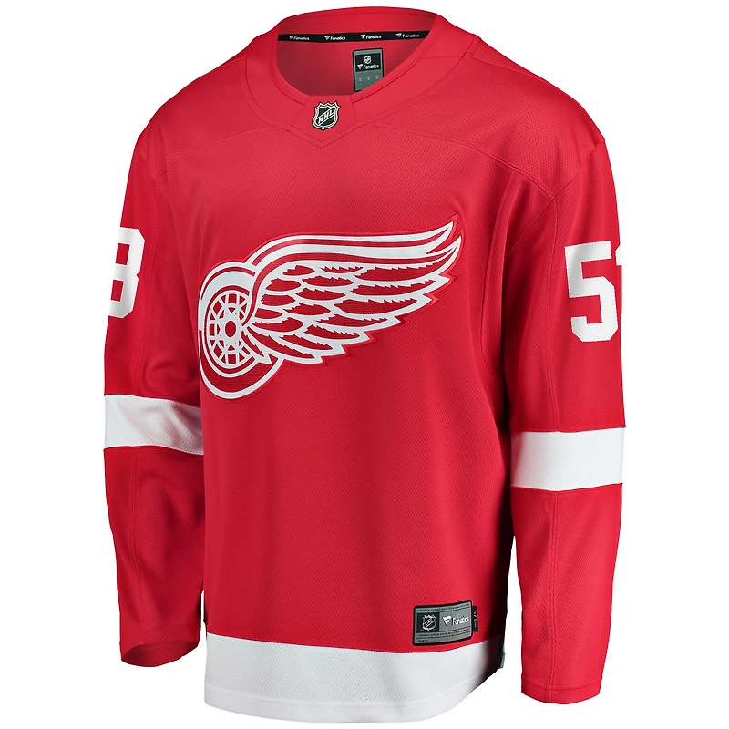 Men's Fanatics Moritz Seider Red Detroit Wings Home Breakaway Player Jersey
