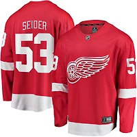 Maillot de joueur à domicile des Red Wings Detroit Fanatics Moritz Seider pour hommes