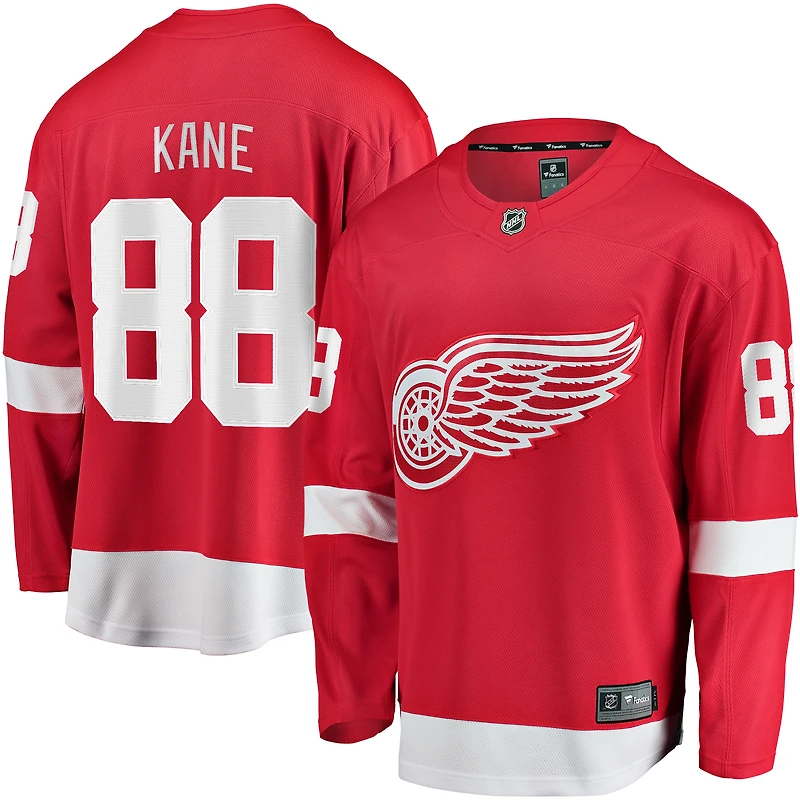 Fanatics pour hommes Patrick Kane rouge Detroit Red Wings maillot de joueur échappé à domicile