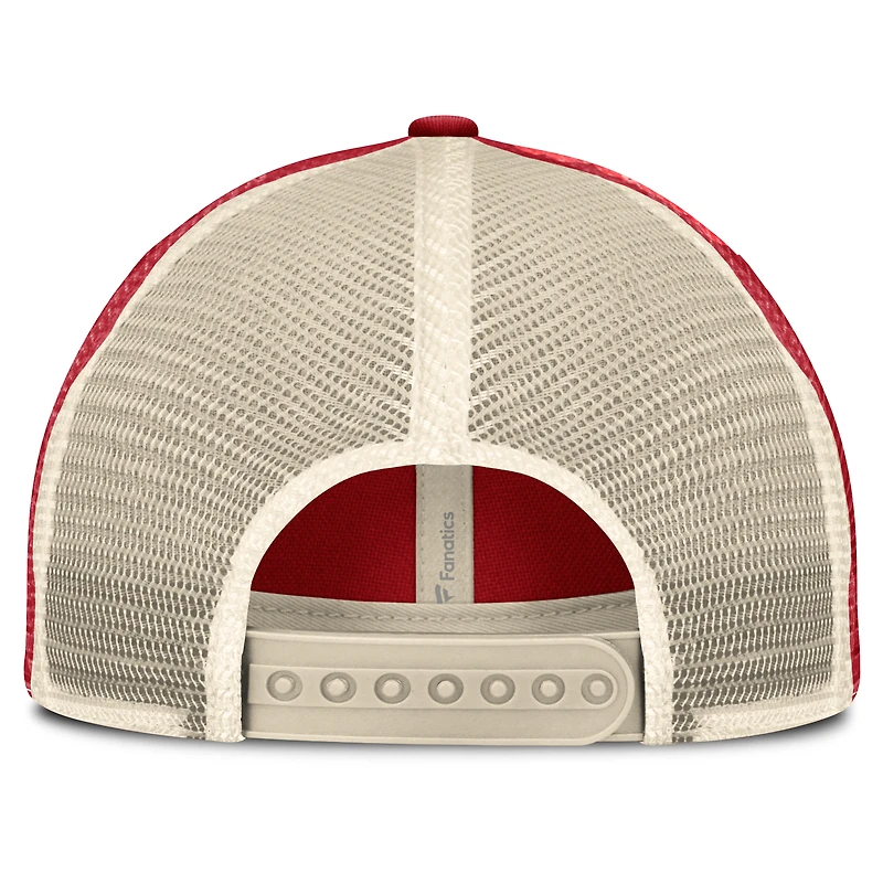 Casquette trucker ajustable Fanatics rouge/naturel Detroit Red Wings Rival pour homme