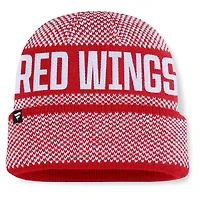 Men's Fanatics Red/White Detroit Red Wings Fundamentals Shelter Cuffed Knit Hat