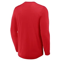 Men's Fanatics Red Detroit Wings Adrenaline Push Long Sleeve Henley Shirt