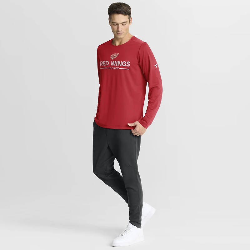 T-shirt à manches longues Fanatics Red Detroit Wings Authentic Pro Centennial Rink Tech pour homme