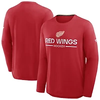 T-shirt à manches longues Fanatics Red Detroit Wings Authentic Pro Centennial Rink Tech pour homme
