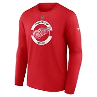 Men's Fanatics Red Detroit Wings Authentic Pro Core Secondary Long Sleeve T-Shirt