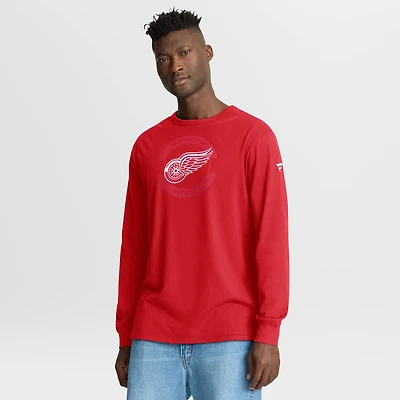T-shirt à manches longues authentique Pro Property Of Practice des Red Wings de Detroit pour hommes Fanatics