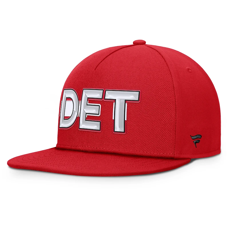 Men's Fanatics Red Detroit Red Wings Authentic Pro Rink Team Code Snapback Hat