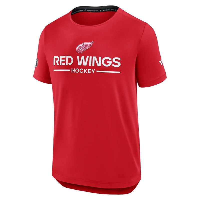 Men's Fanatics Red Detroit Wings Authentic Pro Rink Tech T-Shirt