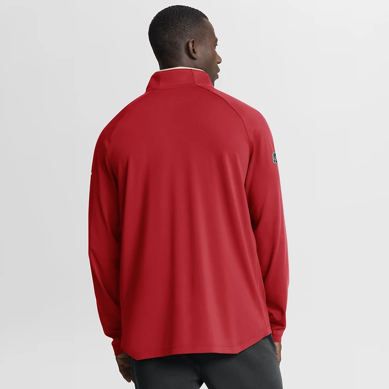 Men's Fanatics Red Detroit Wings Authentic Pro Rink Training Centennial Raglan Quarter-Zip Pullover