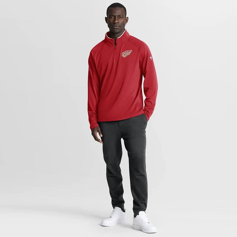 Men's Fanatics Red Detroit Wings Authentic Pro Rink Training Centennial Raglan Quarter-Zip Pullover