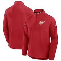 Men's Fanatics Red Detroit Wings Authentic Pro Rink Training Centennial Raglan Quarter-Zip Pullover