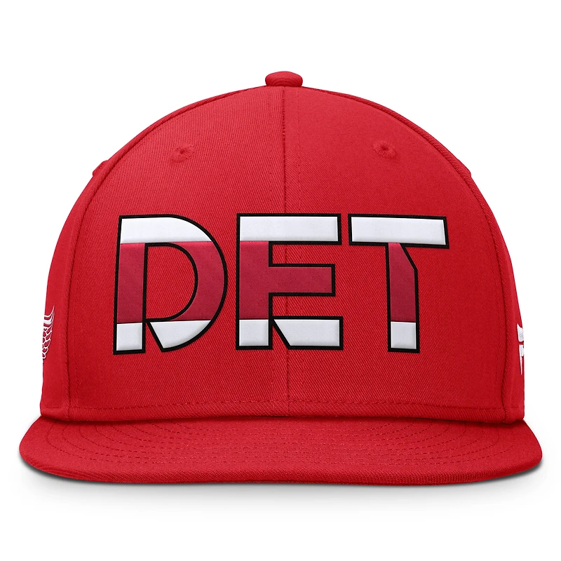 Casquette Snapback authentique Pro Team Rink des Red Wings de Detroit pour hommes Fanatics Red