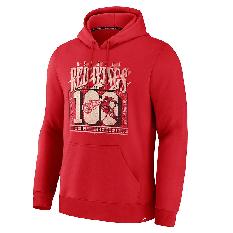 Men's Fanatics Red Detroit Wings Centennial Legacy Fleece Hoodie