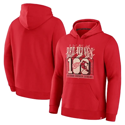 Men's Fanatics Red Detroit Wings Centennial Legacy Fleece Hoodie