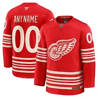 Men's Fanatics  Red Detroit Wings Centennial Premium Custom Jersey