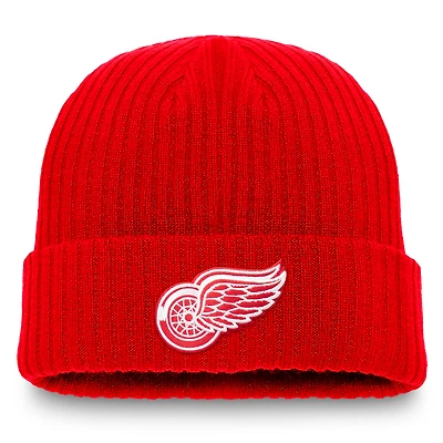 Bonnet en tricot à revers Fanatics Red Detroit Red Wings pour homme