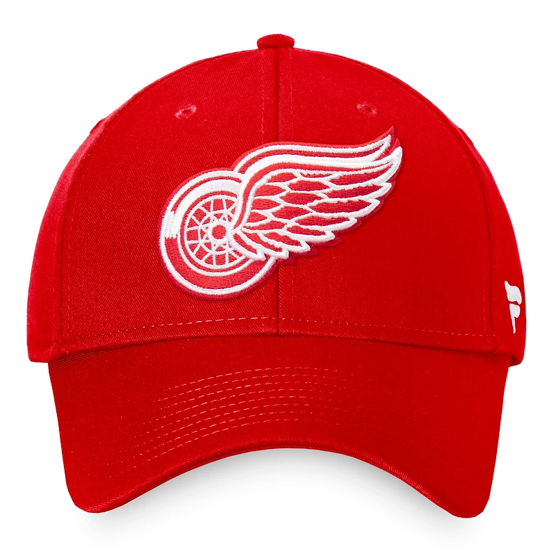 Casquette réglable Fanatics Red Detroit Red Wings Core pour hommes