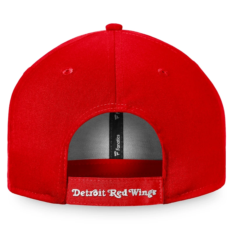 Casquette réglable Fanatics Red Detroit Red Wings Core pour hommes