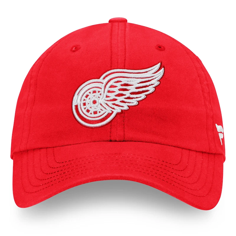 Casquette réglable avec logo principal Fanatics Red Detroit Red Wings Core pour hommes